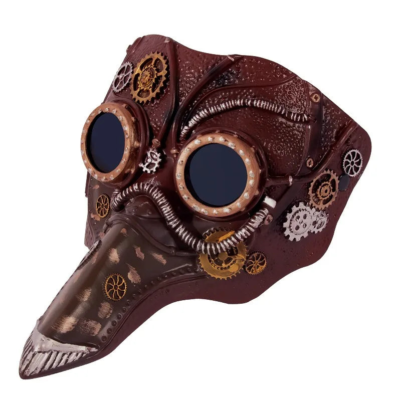 Steampunk Bird Halloween Mask Brown