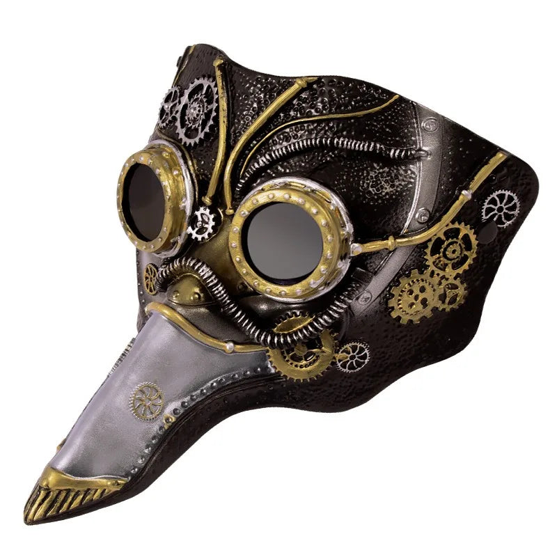 Steampunk Bird Halloween Mask Silver
