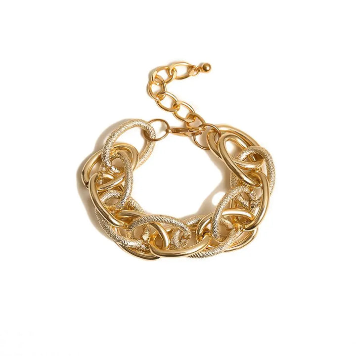 Steampunk Bracelet With Large Gold Links chic