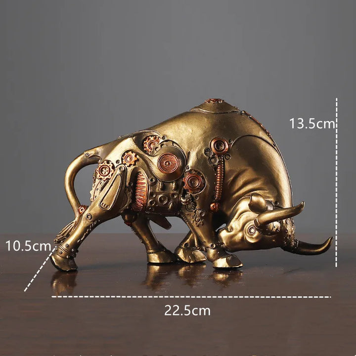 Steampunk Bull Statue Gold Measurement