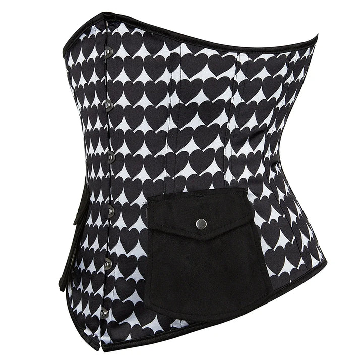 Steampunk Bustier Corset with Heart Pattern Design