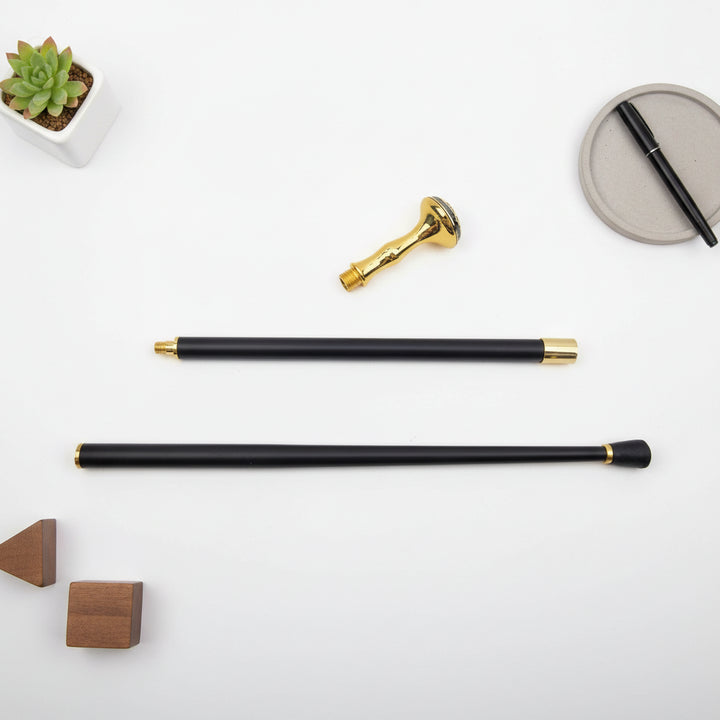 Steampunk Cane With A Black And Gold Tree Design Quality