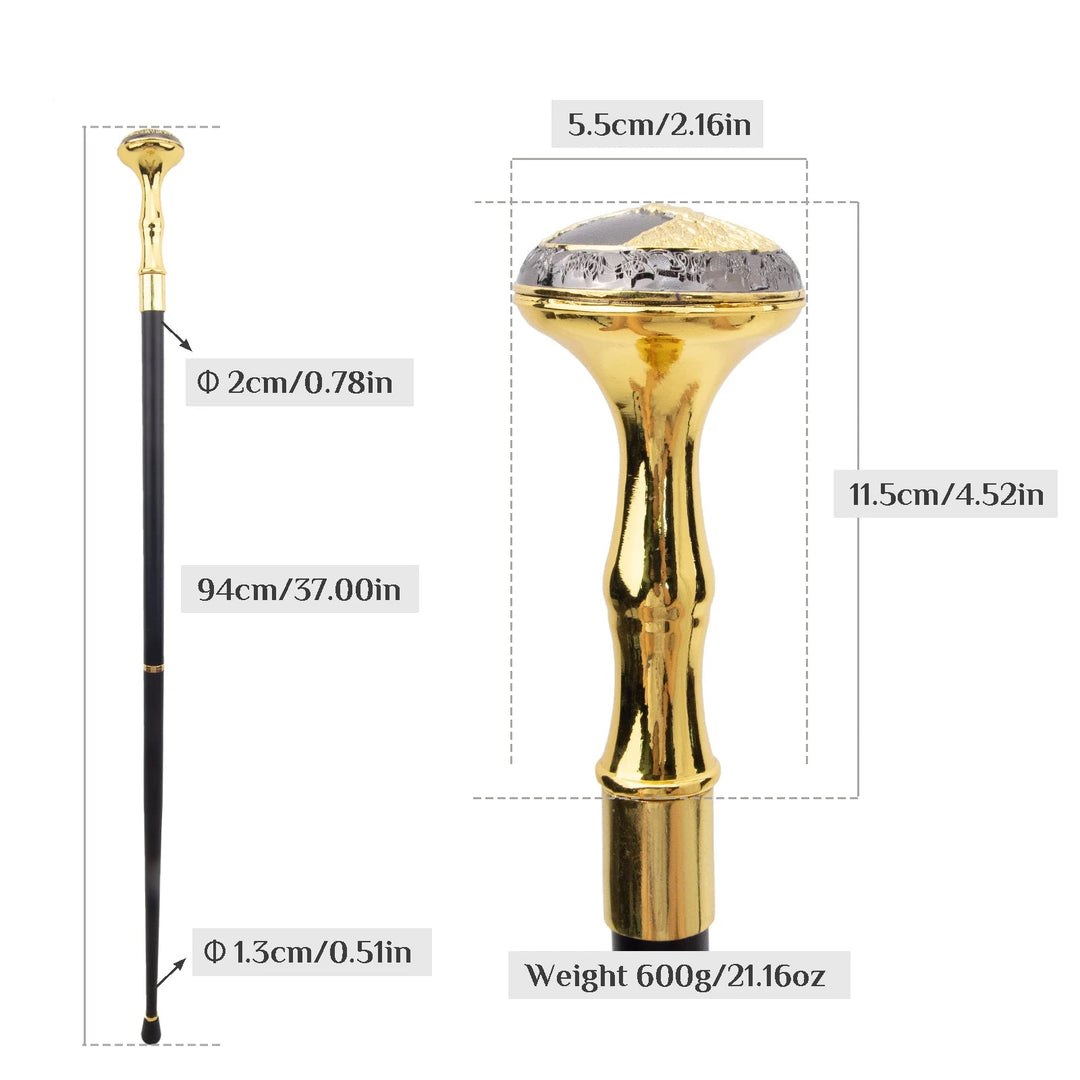 Steampunk Cane With A Black And Gold Tree Design vintage