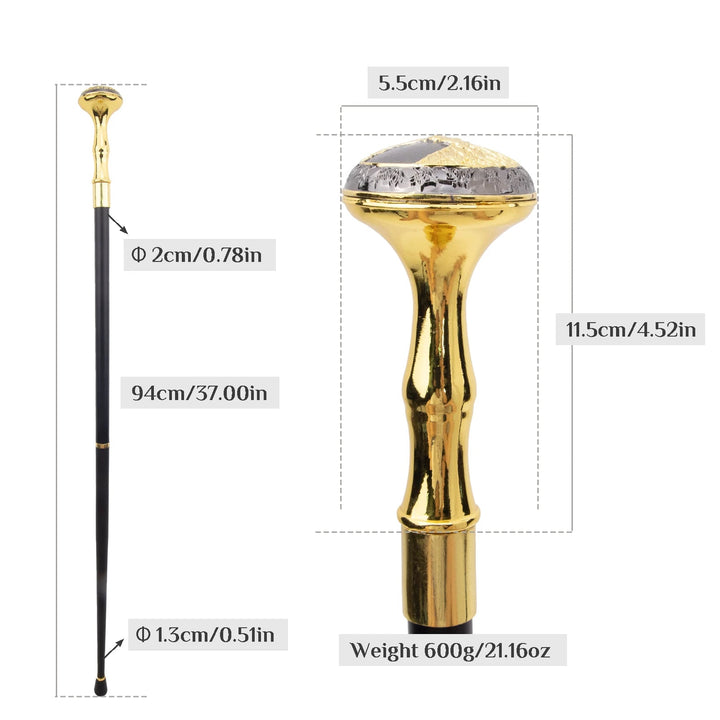 Steampunk Cane With A Black And Gold Tree Design vintage