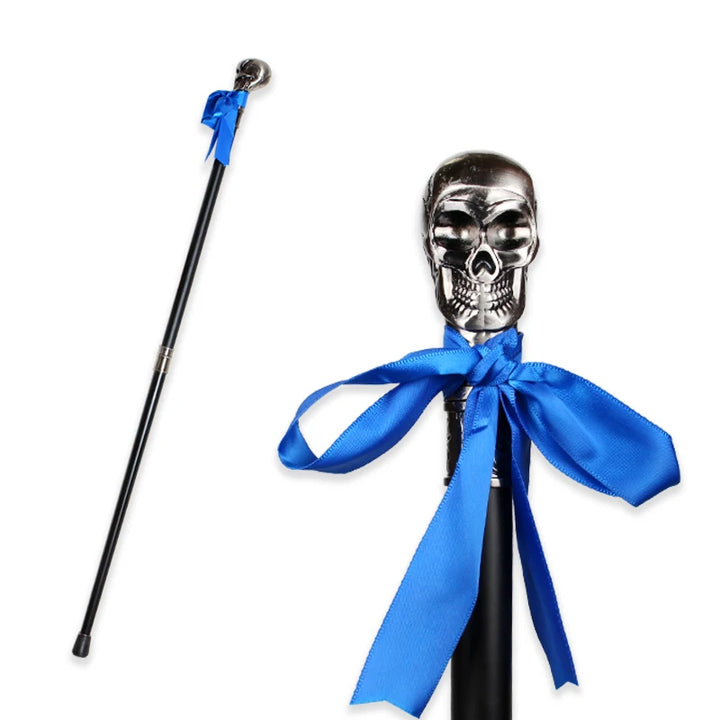 Steampunk Cane With Blue Ribbon tendance