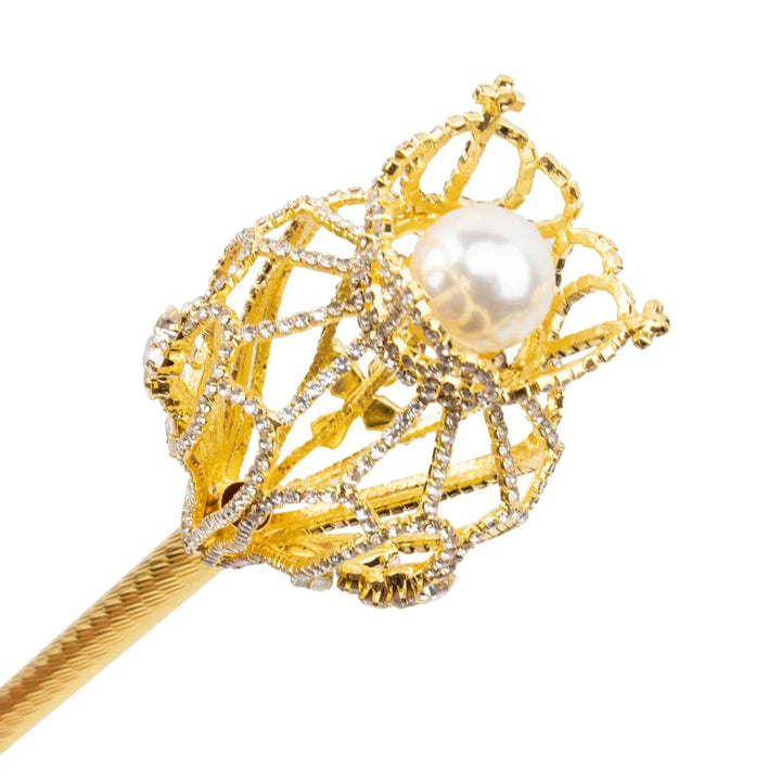 Steampunk Cane With Gold Crown And Diamonds elegant