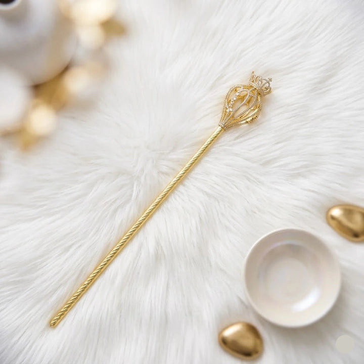 Steampunk Cane With Gold Crown And Diamonds lux
