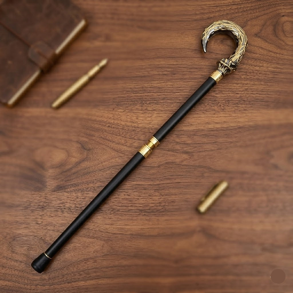Steampunk Cane With Gold Hook