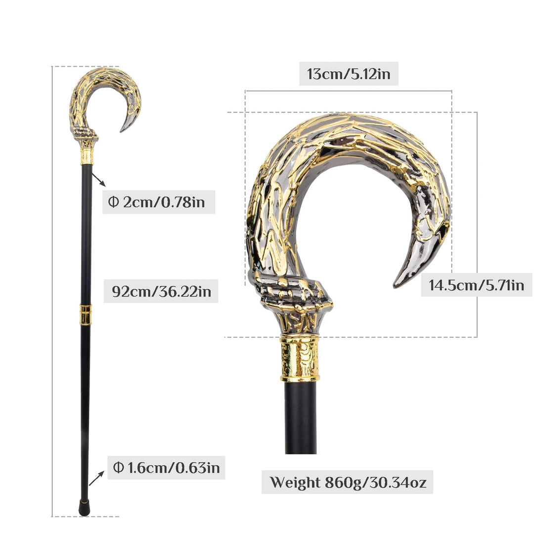 Steampunk Cane With Gold Hook