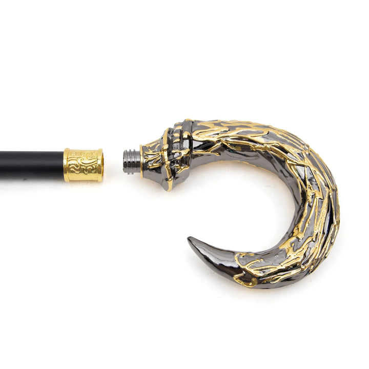 Steampunk Cane With Gold Hook detachable