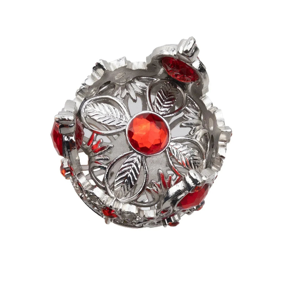Steampunk Cane With Red And Silver Crown