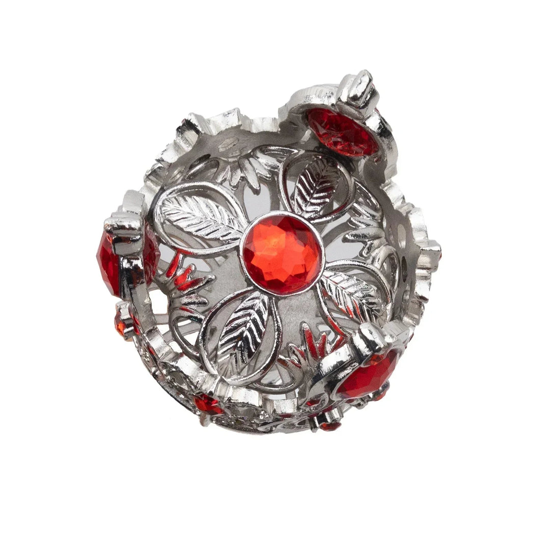 Steampunk Cane With Red And Silver Crown