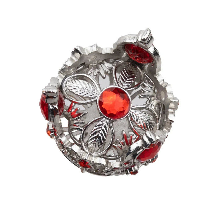 Steampunk Cane With Red And Silver Crown