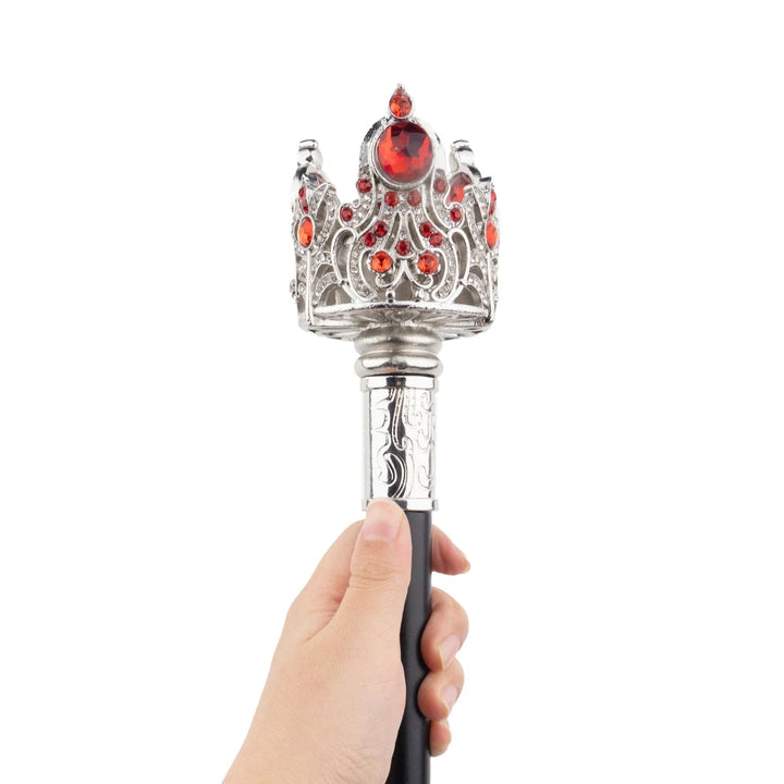 Steampunk Cane With Red And Silver Crown elegant