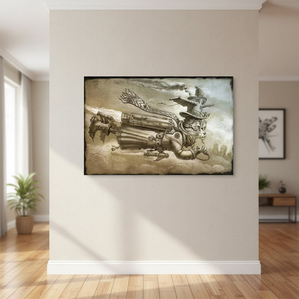 Steampunk Cat-Hat Wall Art
