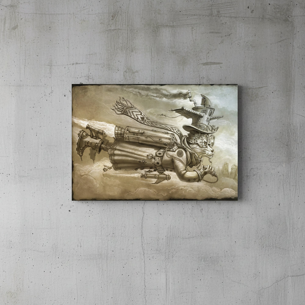 Steampunk Cat-Hat Wall Art chic