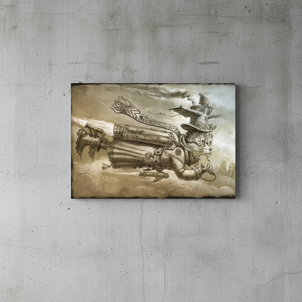 Steampunk Cat-Hat Wall Art chic