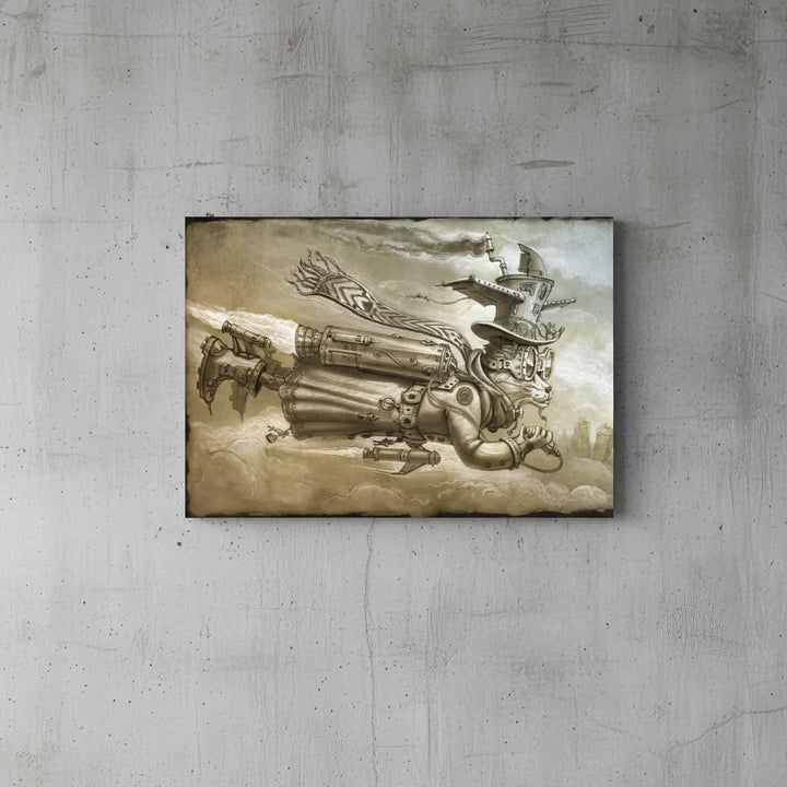 Steampunk Cat-Hat Wall Art chic