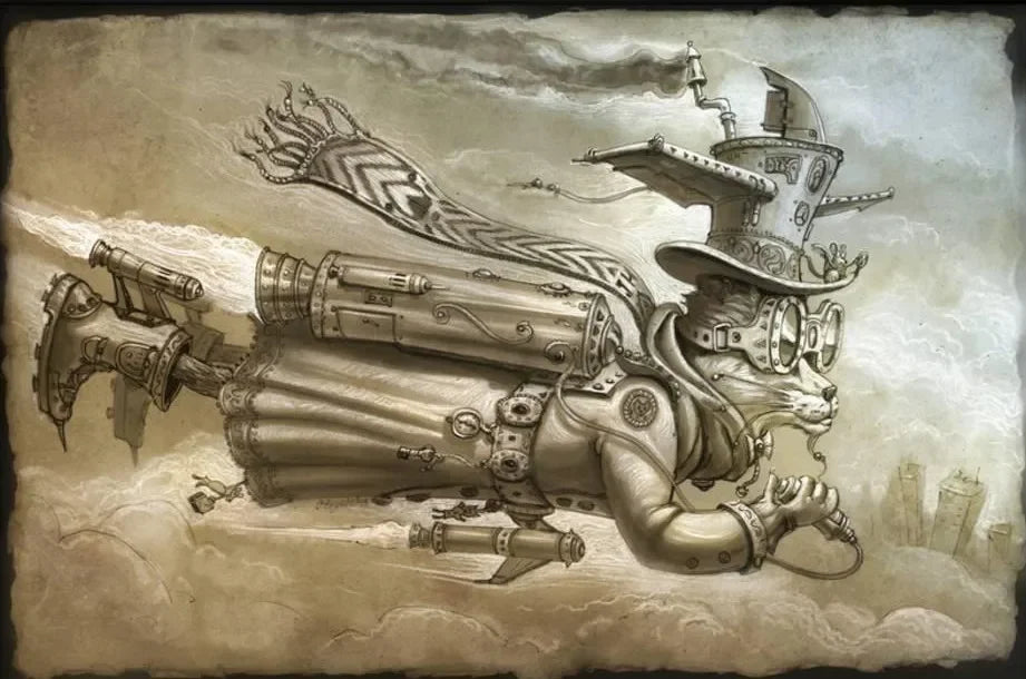 Steampunk Cat-Hat Wall Art