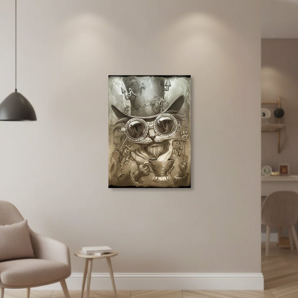 Steampunk Cat Wall Art Poster