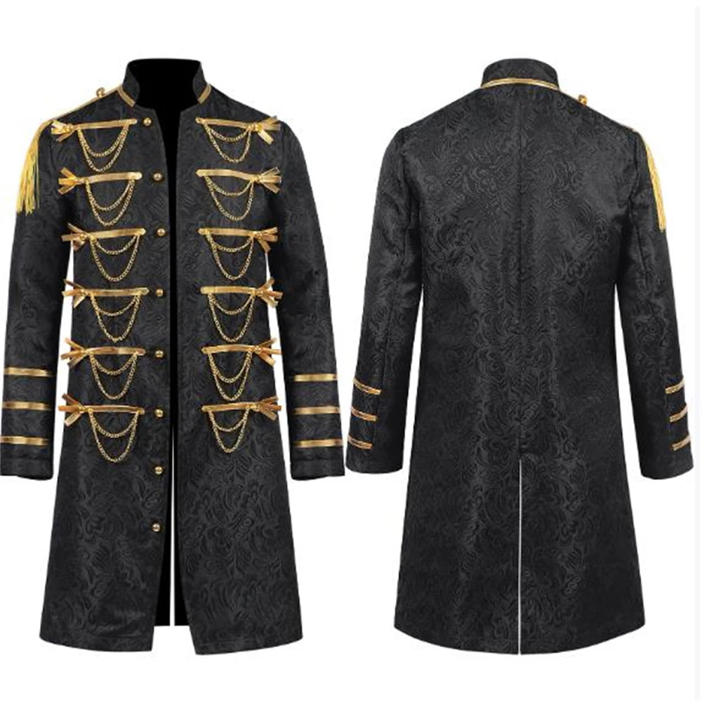Steampunk Chain-link Coat Black