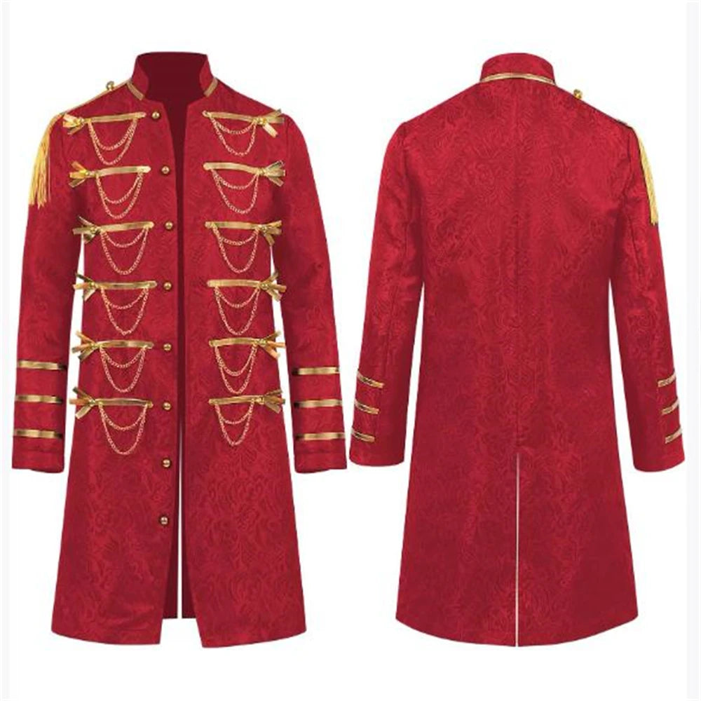 Steampunk Chain-link Coat Red