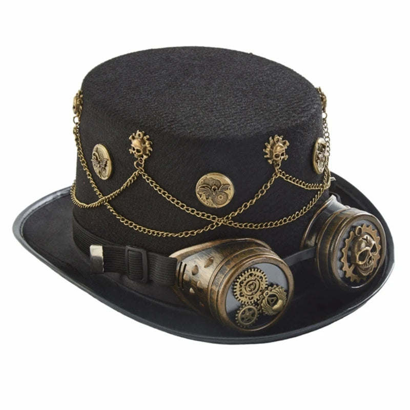 Steampunk Chain-link Hat with Goggles Stylish