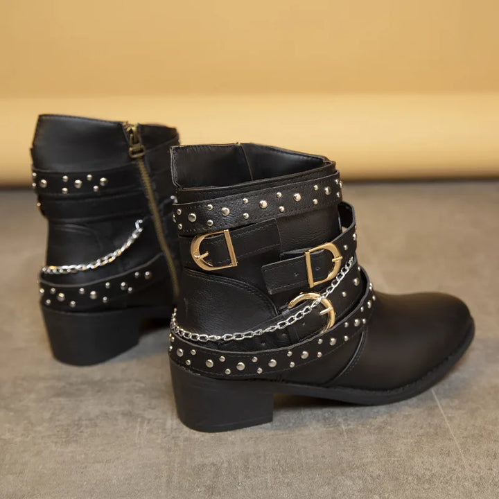 Steampunk Chain Ankle Boots bold