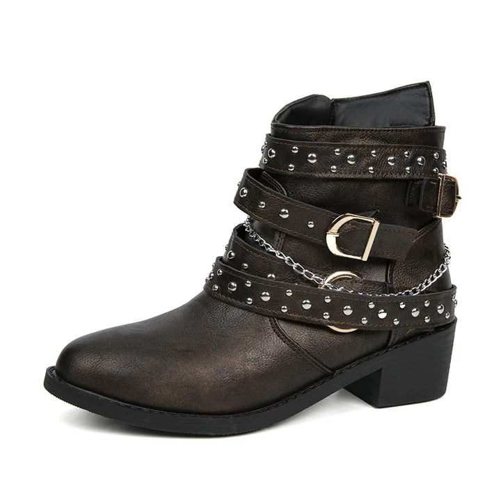 Steampunk Chain Ankle Boots sturdy