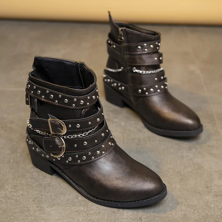Steampunk Chain Ankle Boots stylish