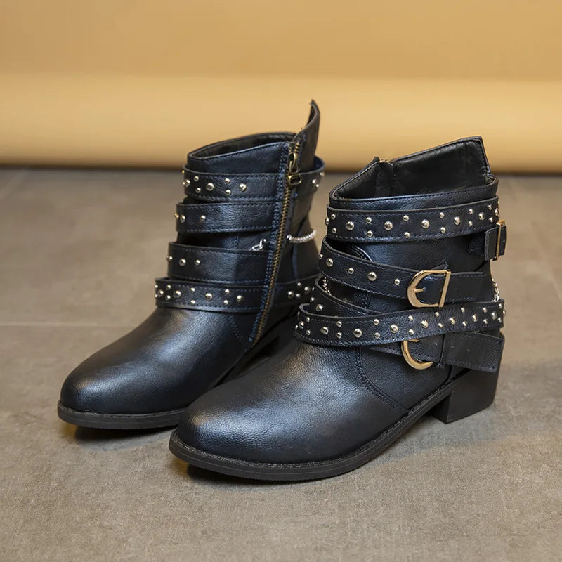 Steampunk Chain Ankle Boots vintage