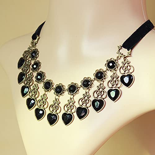 Steampunk Choker Necklace With Hearts tendance