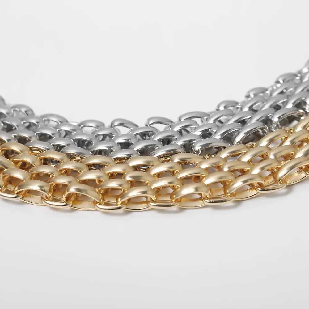Steampunk Choker Necklace with Thick Chains Stylish