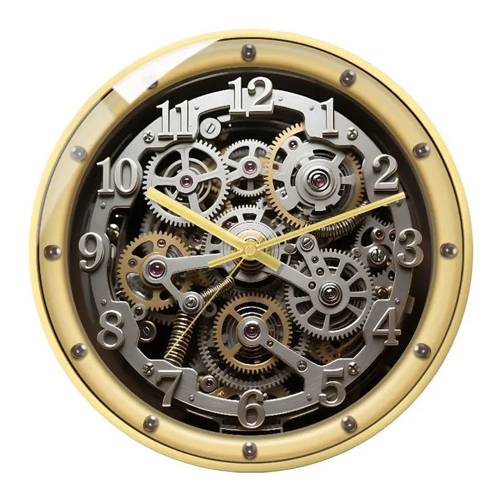 Steampunk Clock Insustrial Gears Gold