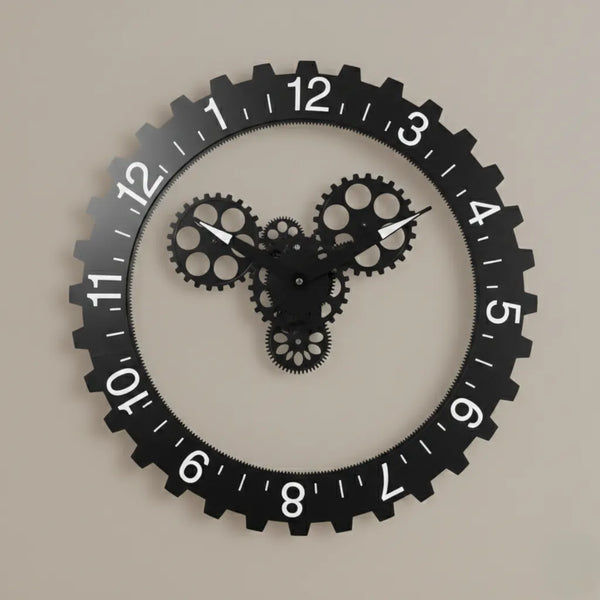 Steampunk Clock With Moving Gears Silver