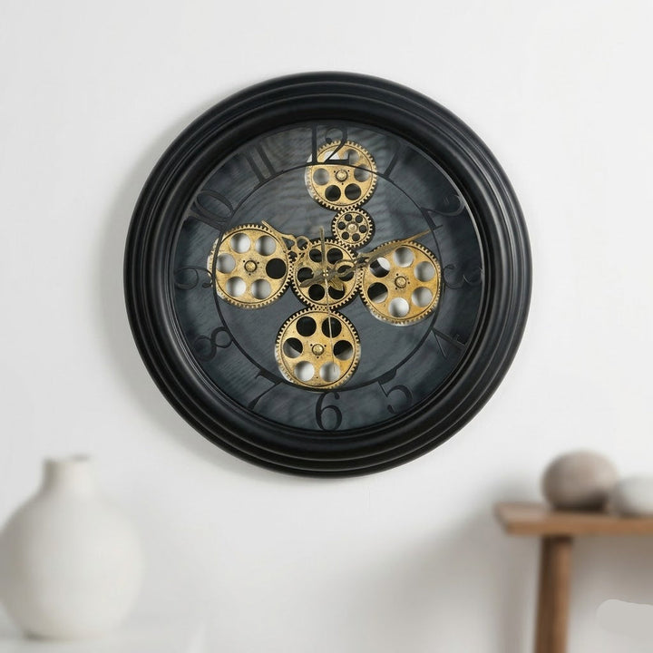 Steampunk Clock With Golden Gears