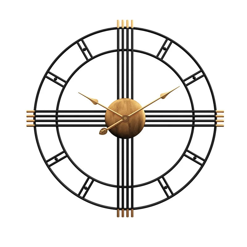 Steampunk Clock With Iron Gears Black