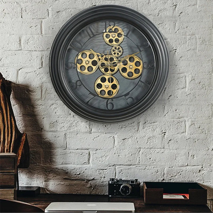 Steampunk Clock with Gold Gears