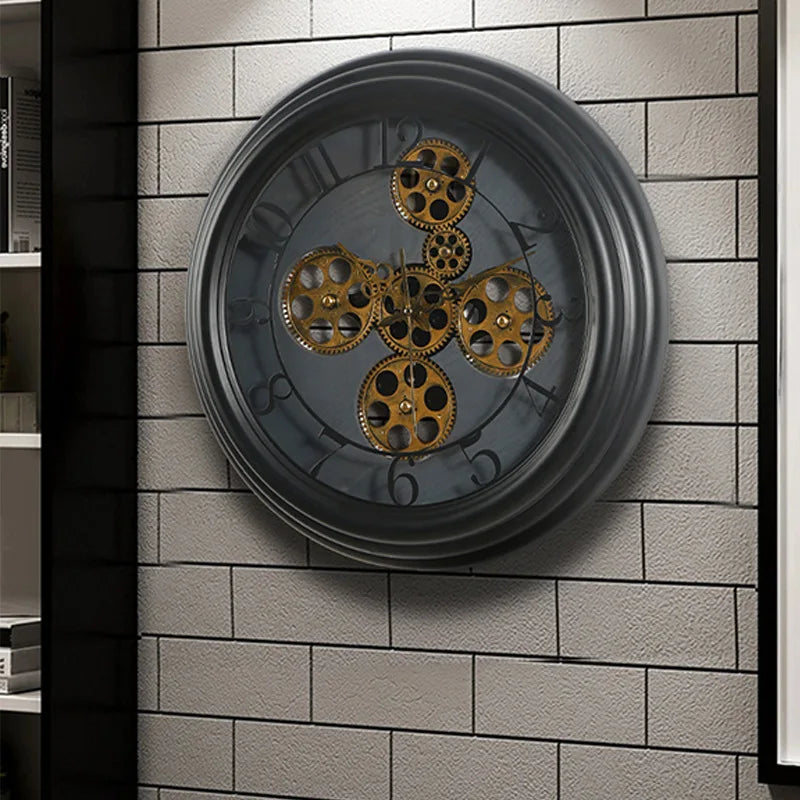 Steampunk Clock with Gold Gears Stylish
