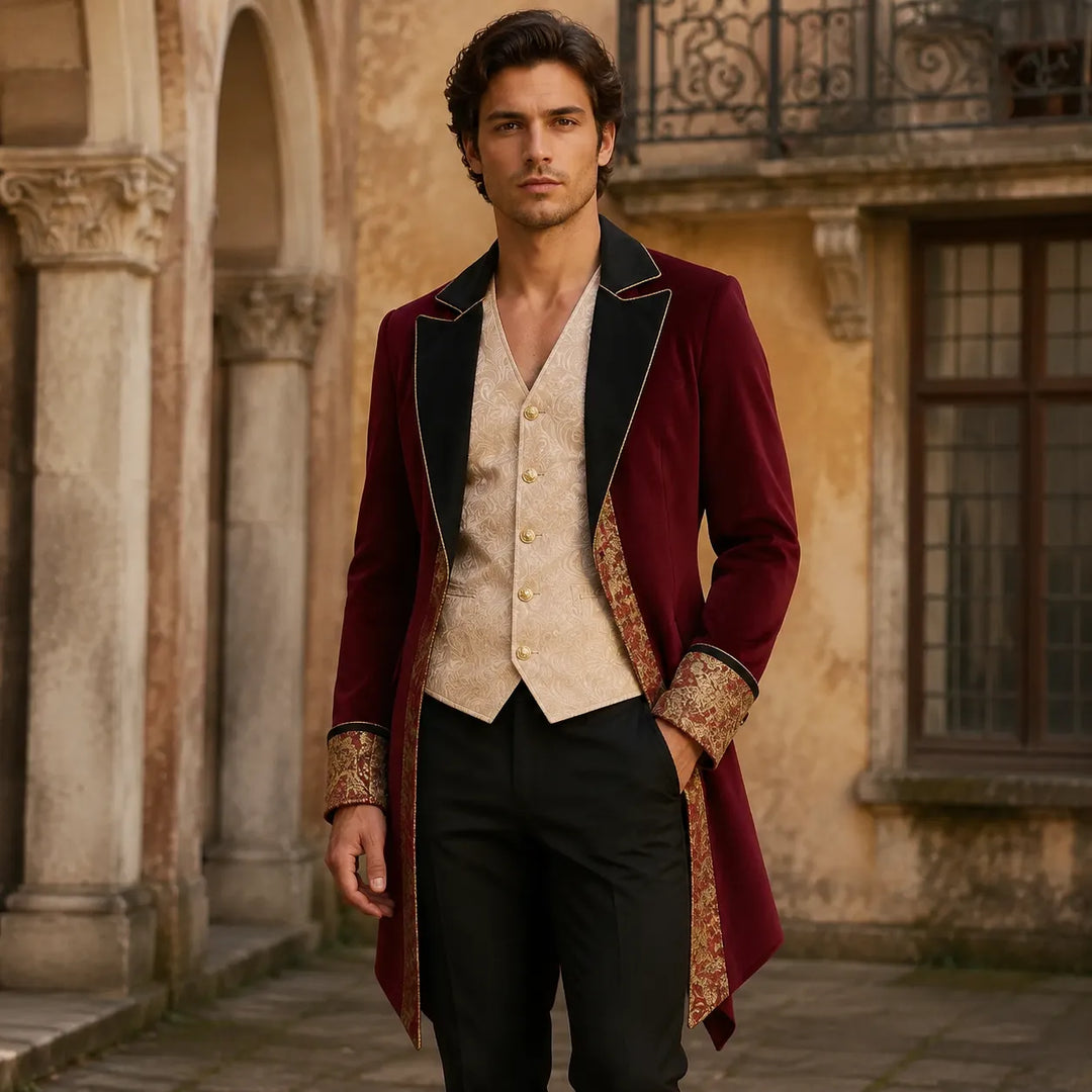 Steampunk Coat Gold Patterns
