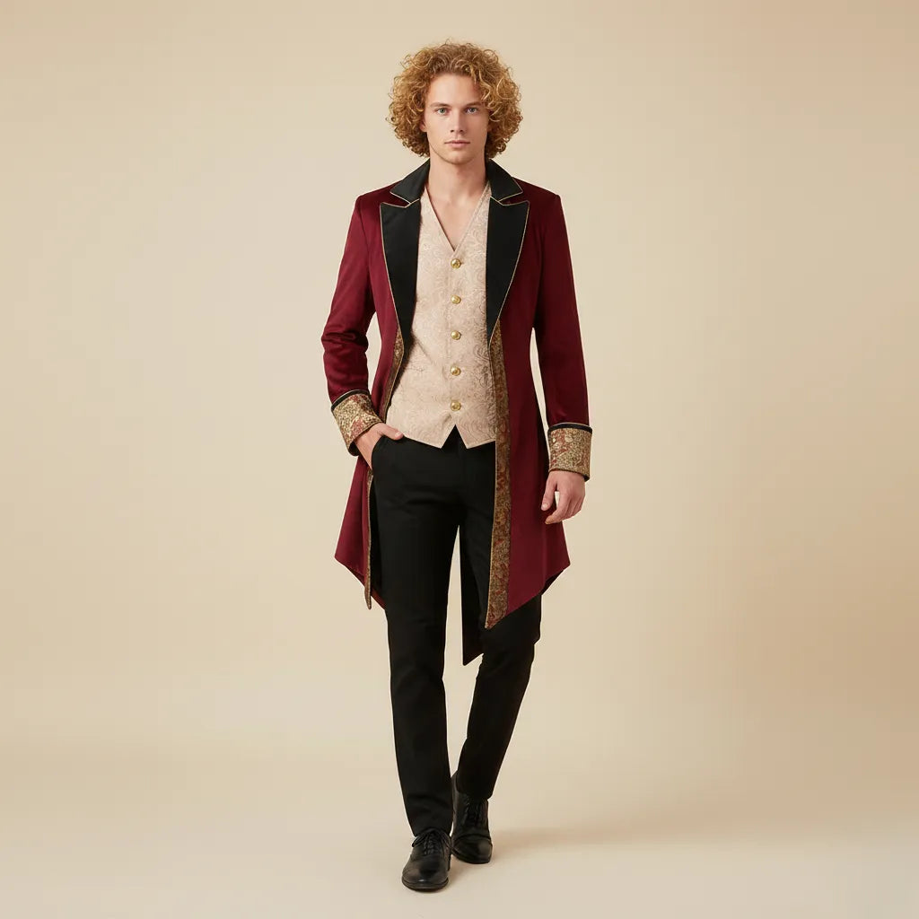 Steampunk Coat Gold Patterns