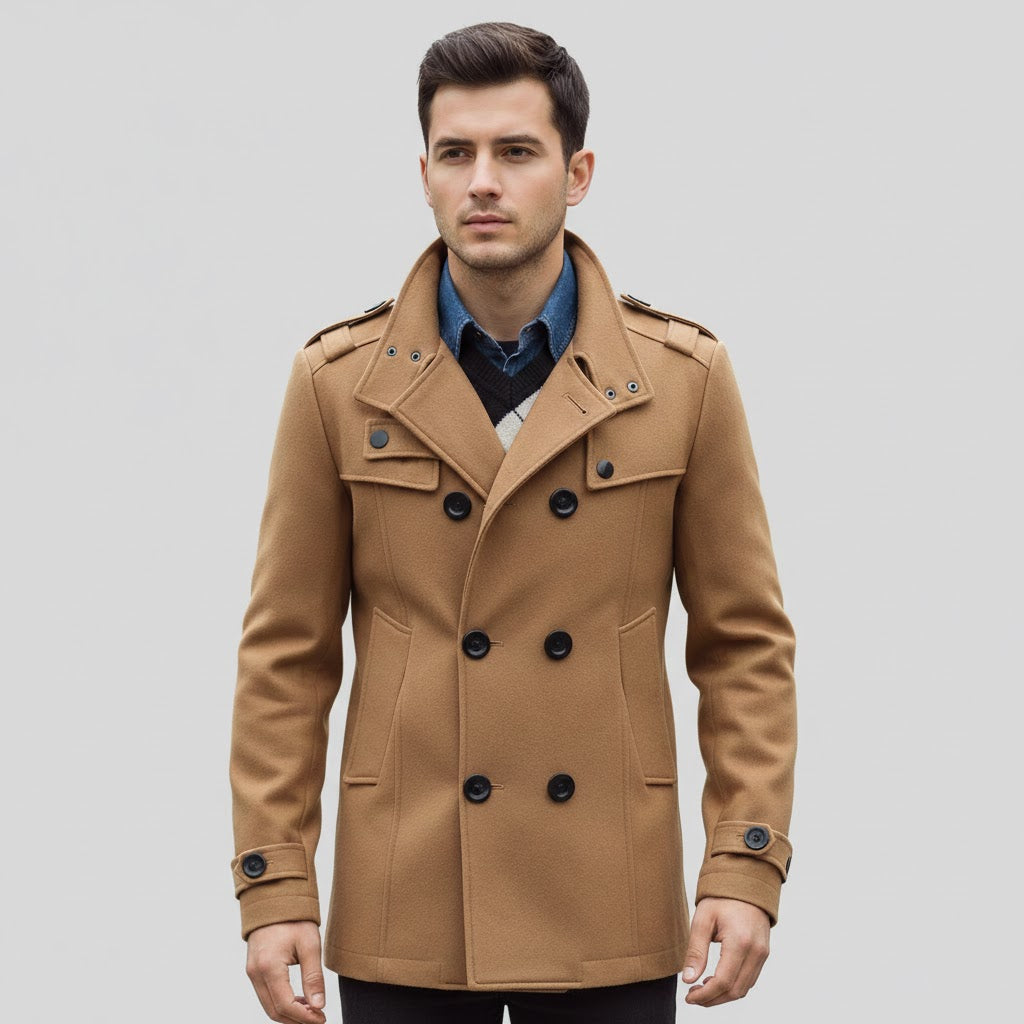 Steampunk Coat High Collar Double-Breasted Vintage