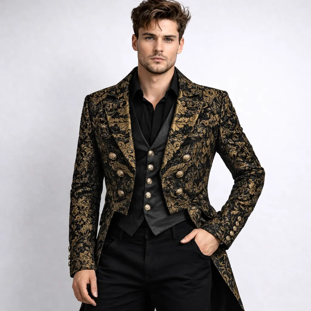 Steampunk Coat With Patterned Design