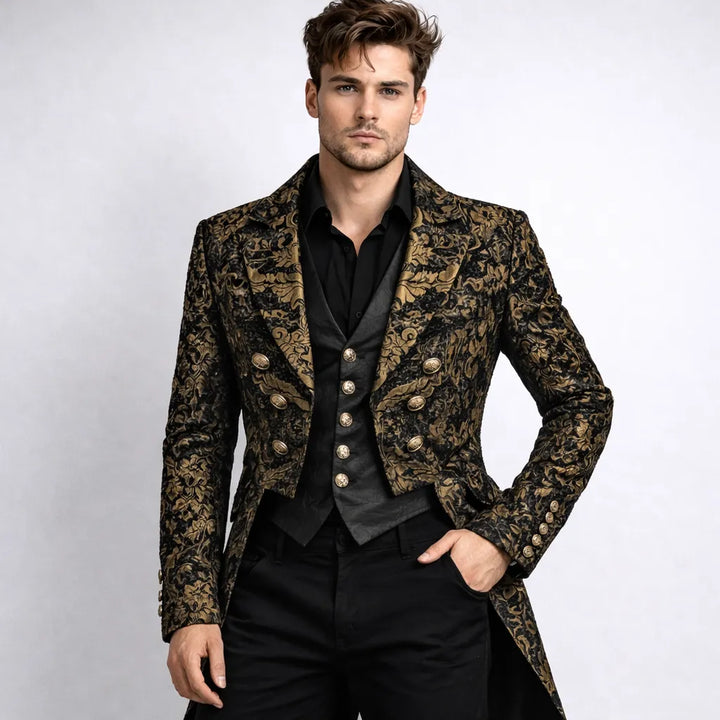 Steampunk Coat With Patterned Design