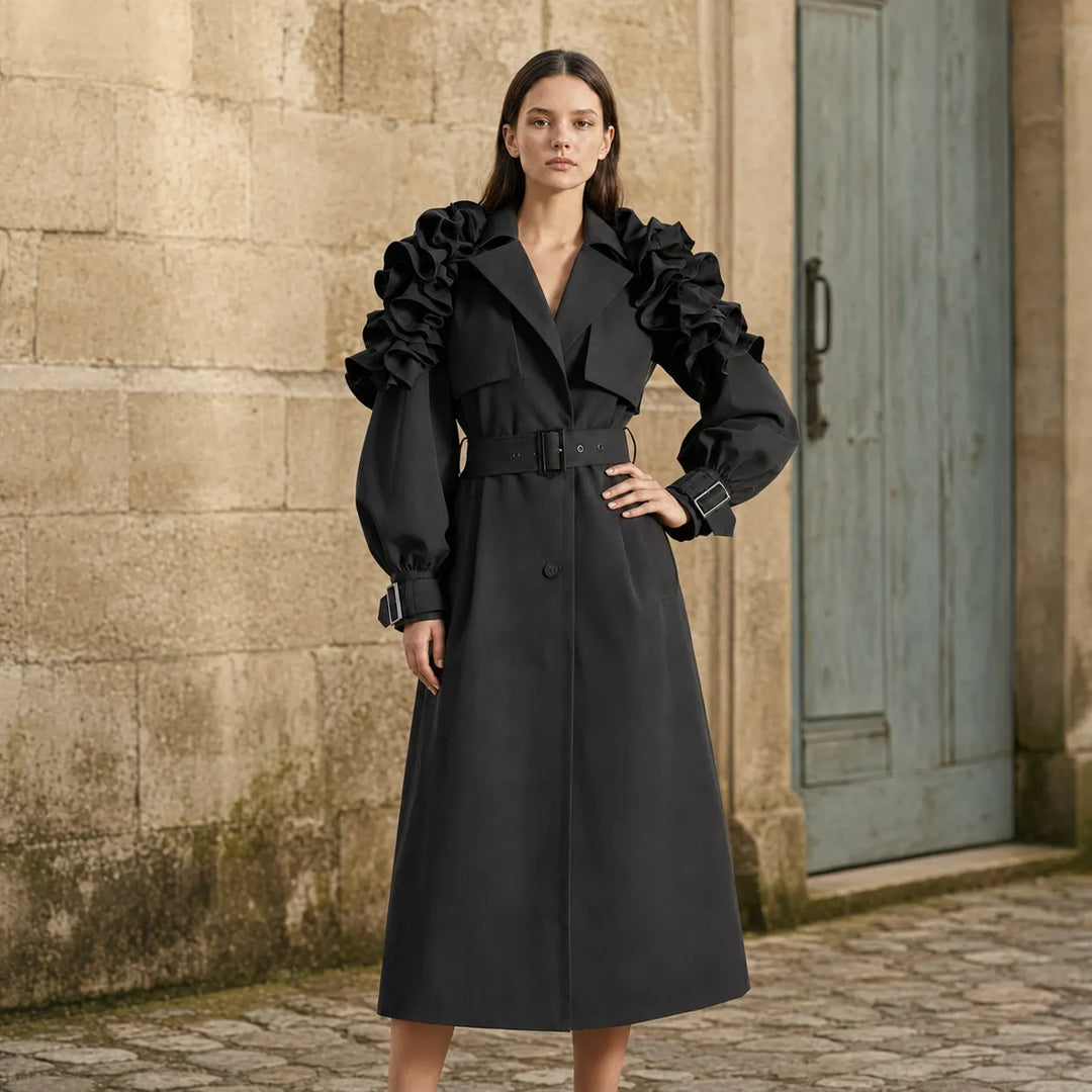Steampunk Coat with Ruffled Sleeves