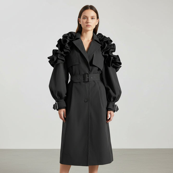 Steampunk Coat with Ruffled Sleeves