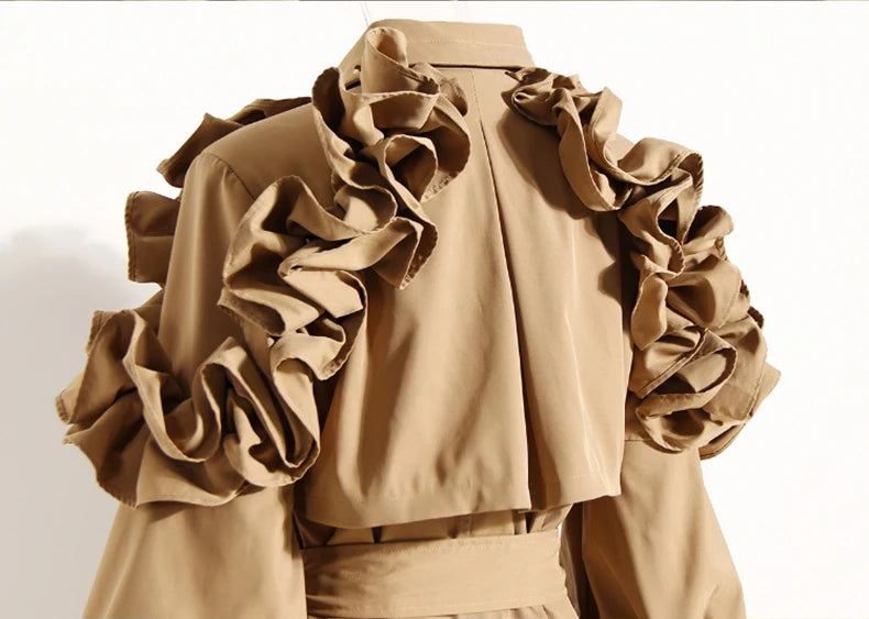 Steampunk Coat with Ruffled Sleeves chic