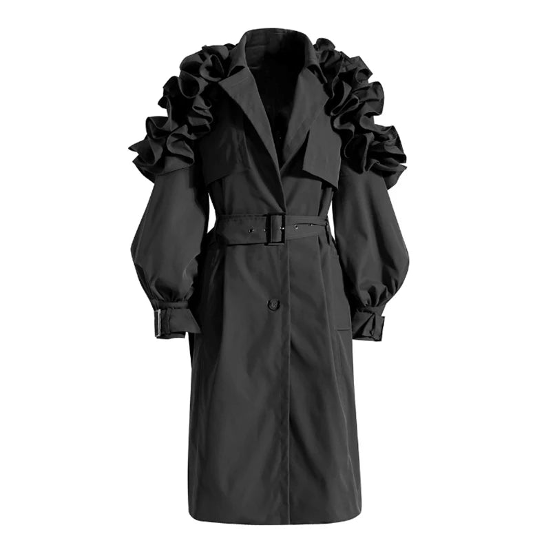 Steampunk Coat with Ruffled Sleeves stylish