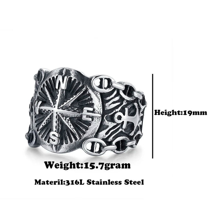 Steampunk Compass Ring fashion