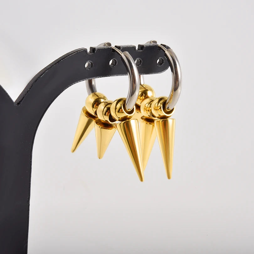 Steampunk Cone Rivet Earrings